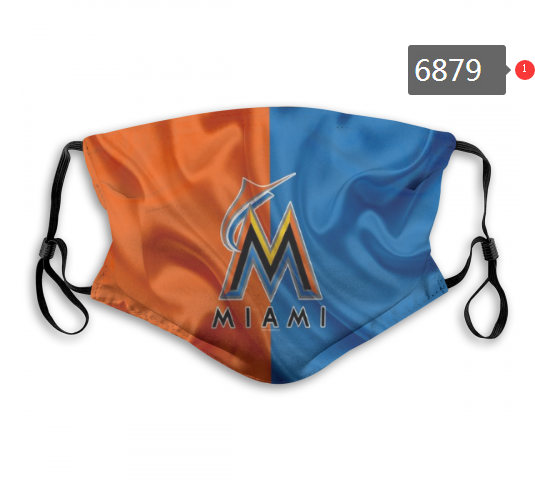 2020 MLB Miami Marlins #2 Dust mask with filter->mlb dust mask->Sports Accessory